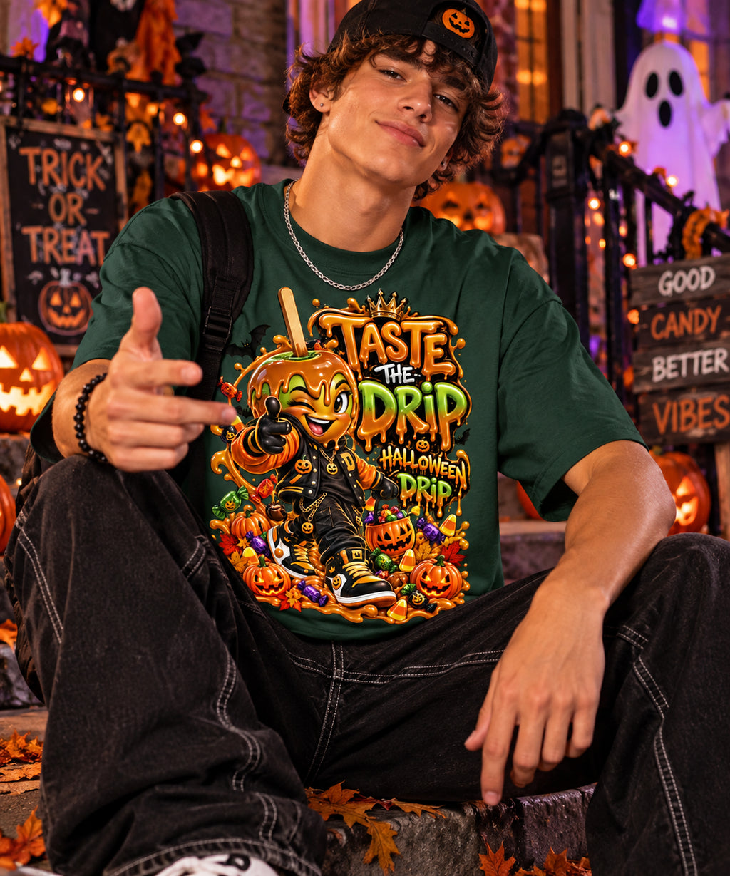 Halloween Candy Apple  Oversized Graphic T-Shirt - Taste the Drip - Unisex