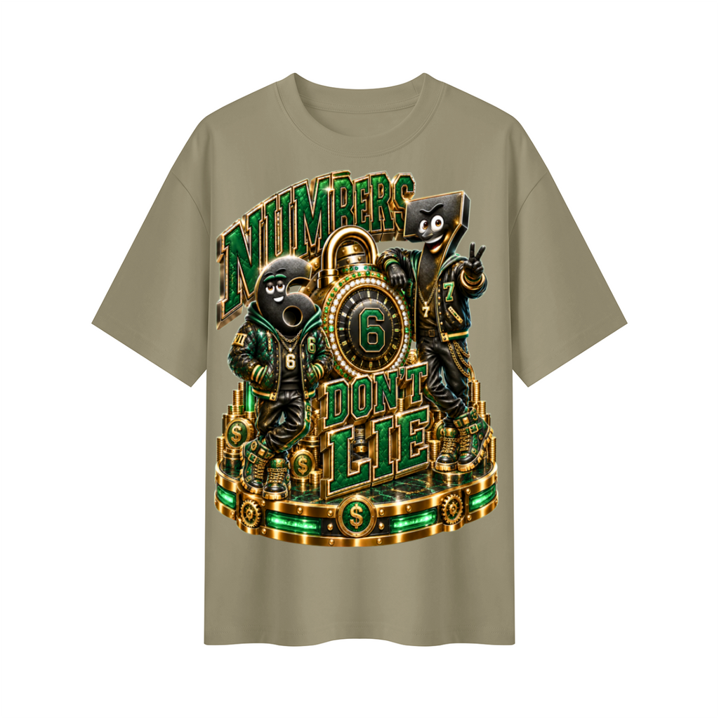 Numbers Don't Lie Money Oversized Graphic T-Shirt - 6-7 Street Mode - Unisex