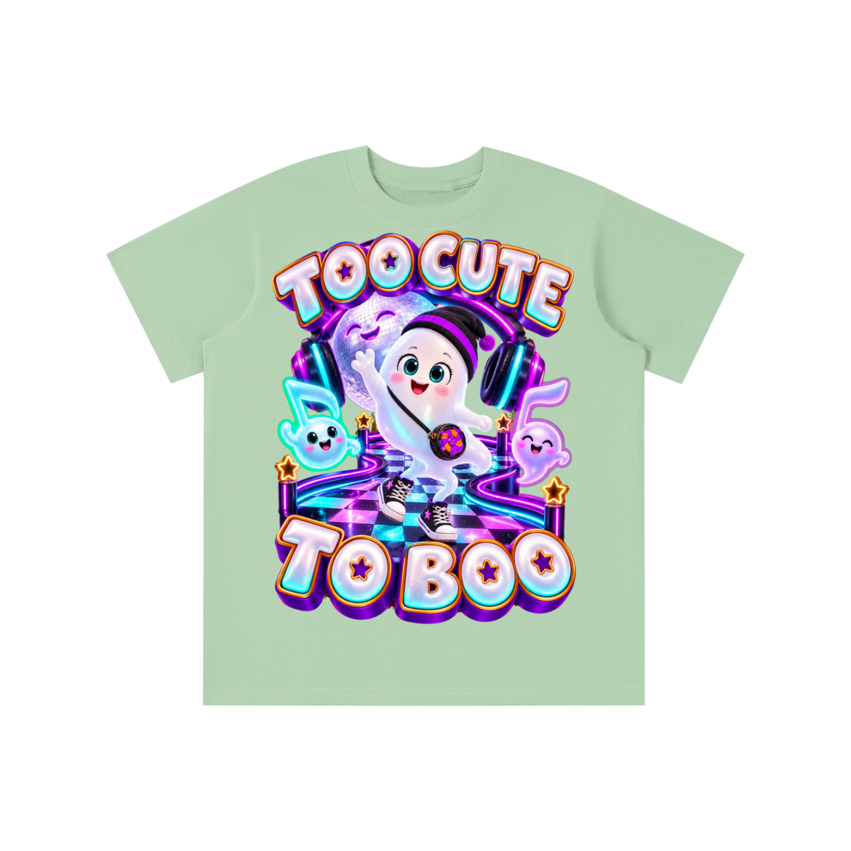 Halloween Gamer Ghost Graphic T-Shirt - Too Cute to Boo - Youth Unisex Tee
