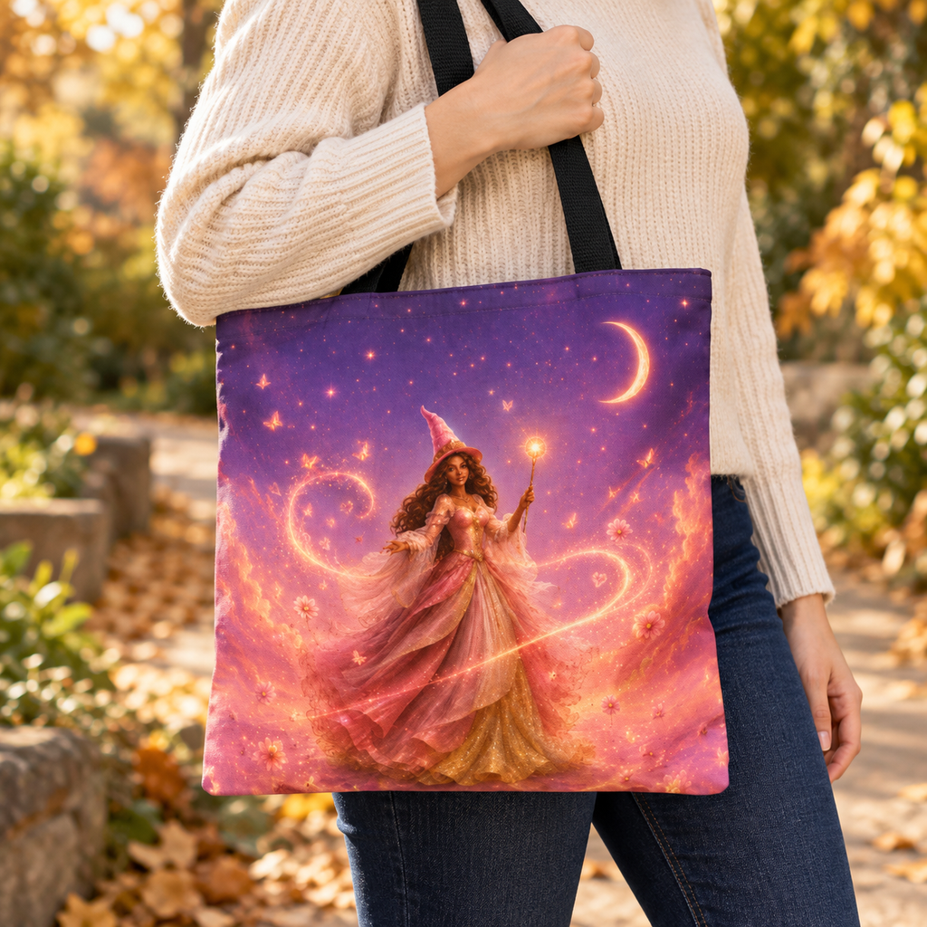 Halloween Trick or Treat Tote Bag - Pink Sky Enchantress - Kids Candy Bag