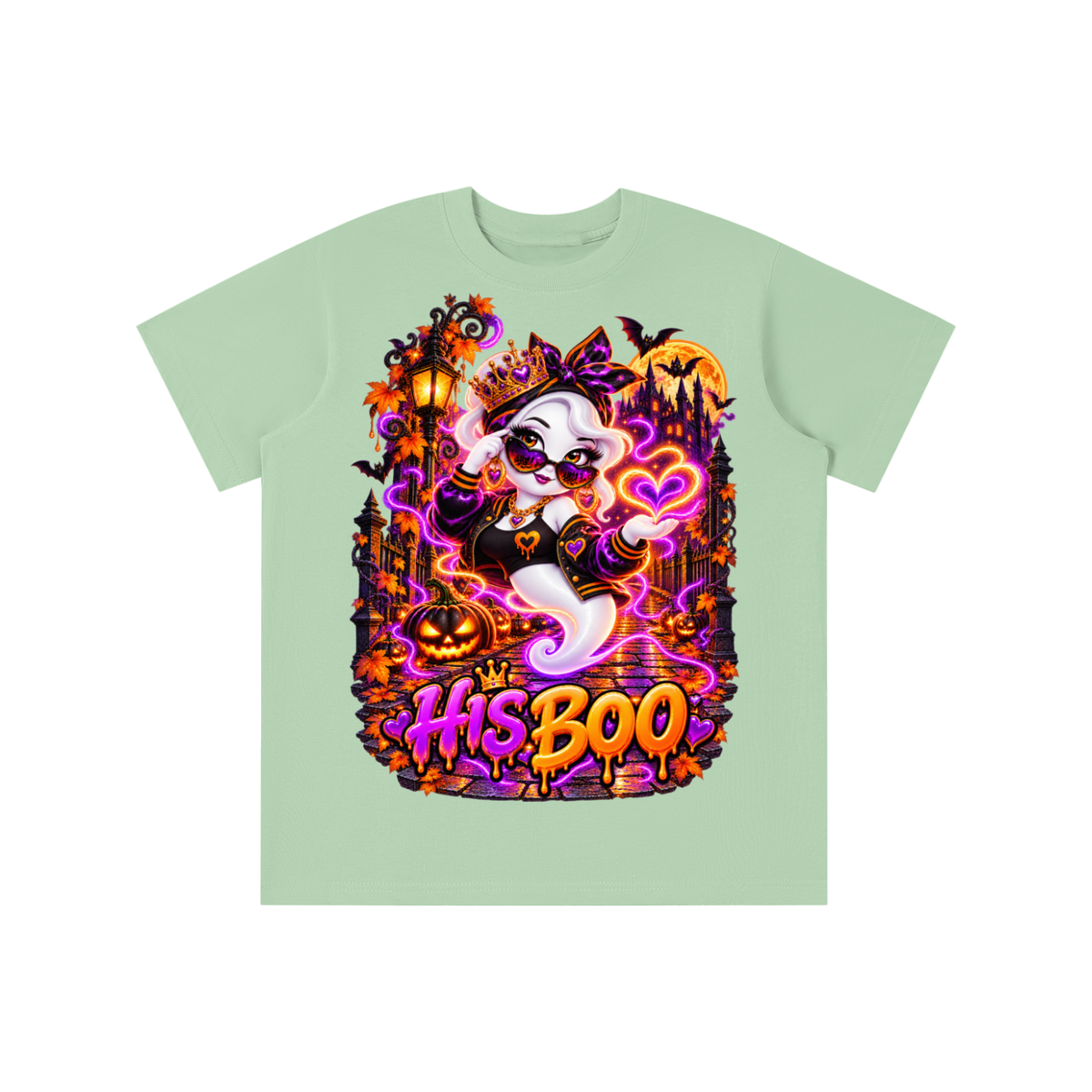 Halloween His Boo Ghost Graphic T-Shirt - Youth Unisex Tee