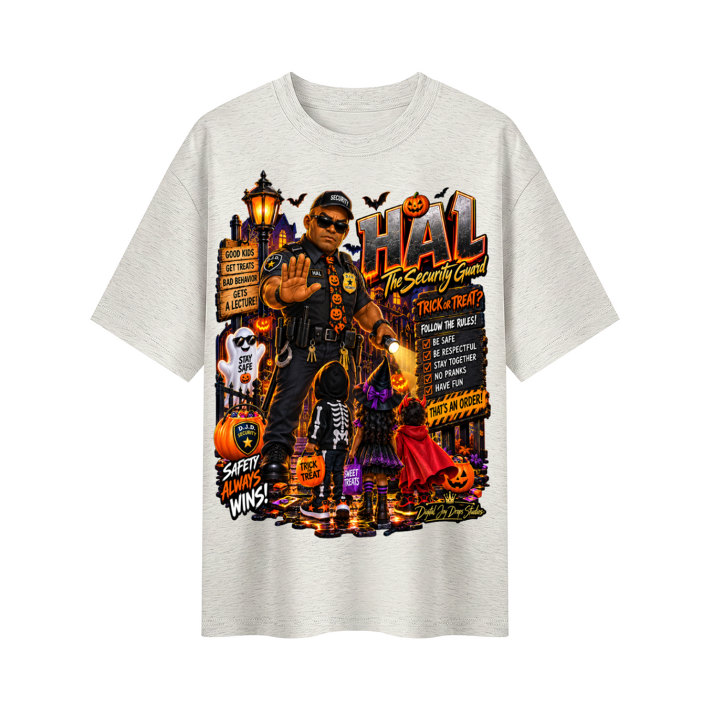 Halloween Security Guard Oversized Graphic T-Shirt - Safety Always Wins - Unisex