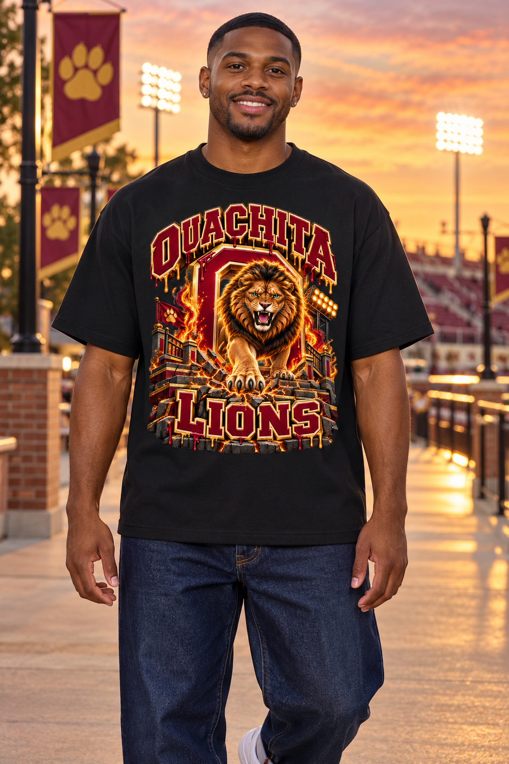 Alumni & Legacy Collection™ Ouachita Lions Oversized Graphic T-Shirt - Unisex