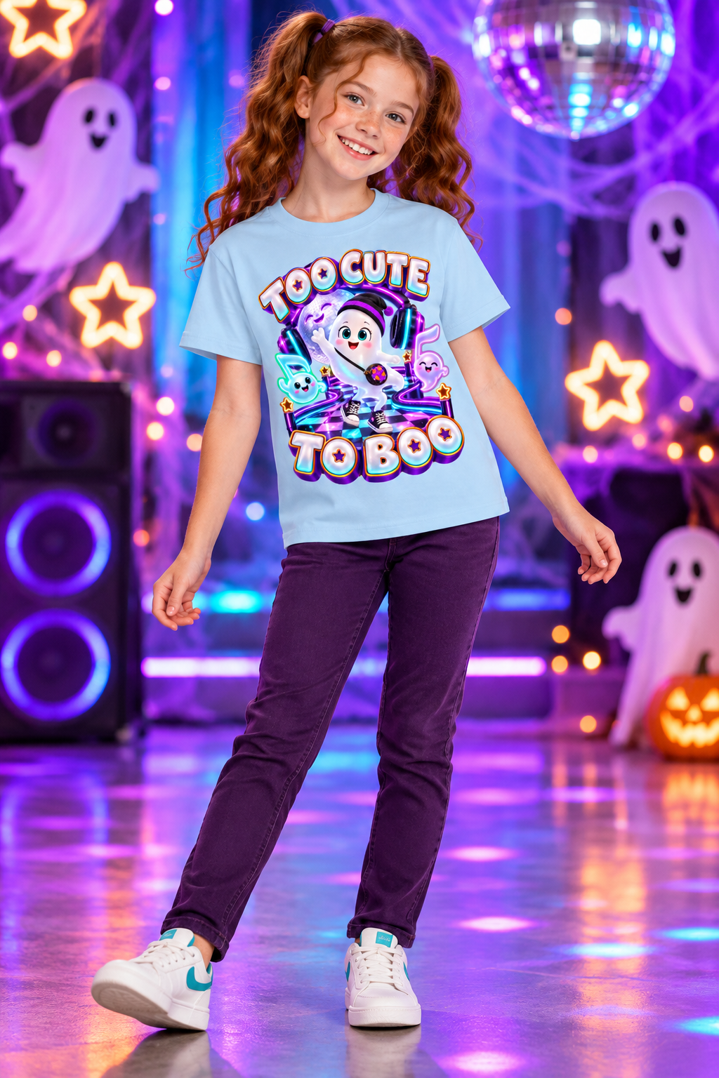 Halloween Gamer Ghost Graphic T-Shirt - Too Cute to Boo - Youth Unisex Tee