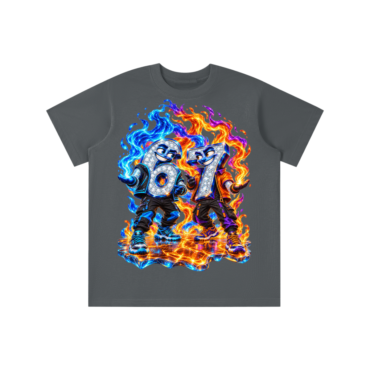 6-7 Street Mode™ Fire & Ice Graphic T-Shirt - Youth Unisex Tee