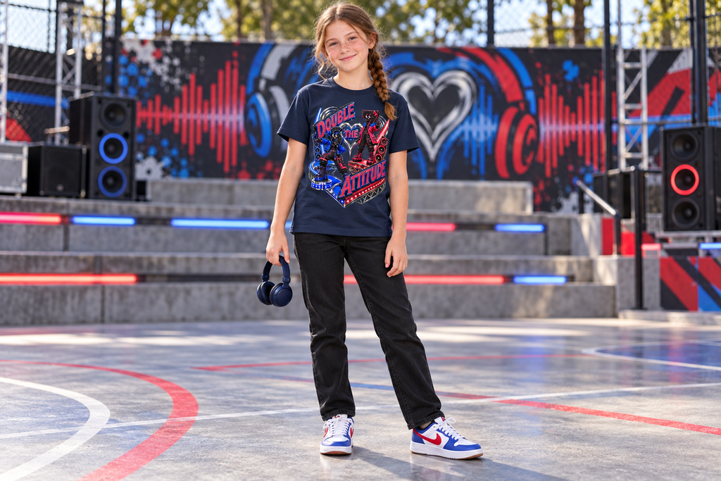6-7 Street Mode™ Double the Attitude Graphic T-Shirt - Youth Unisex Tee