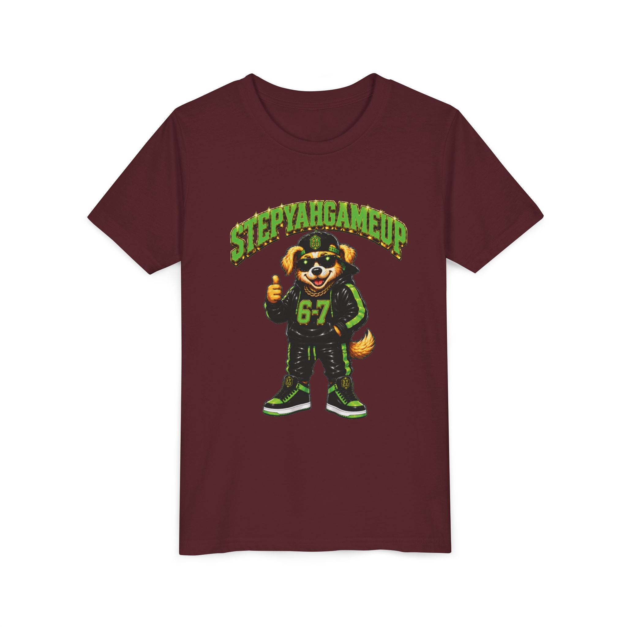StepYahGameUp — SYGU Dog | 6-7 Green Edition | Unisex Youth Tee