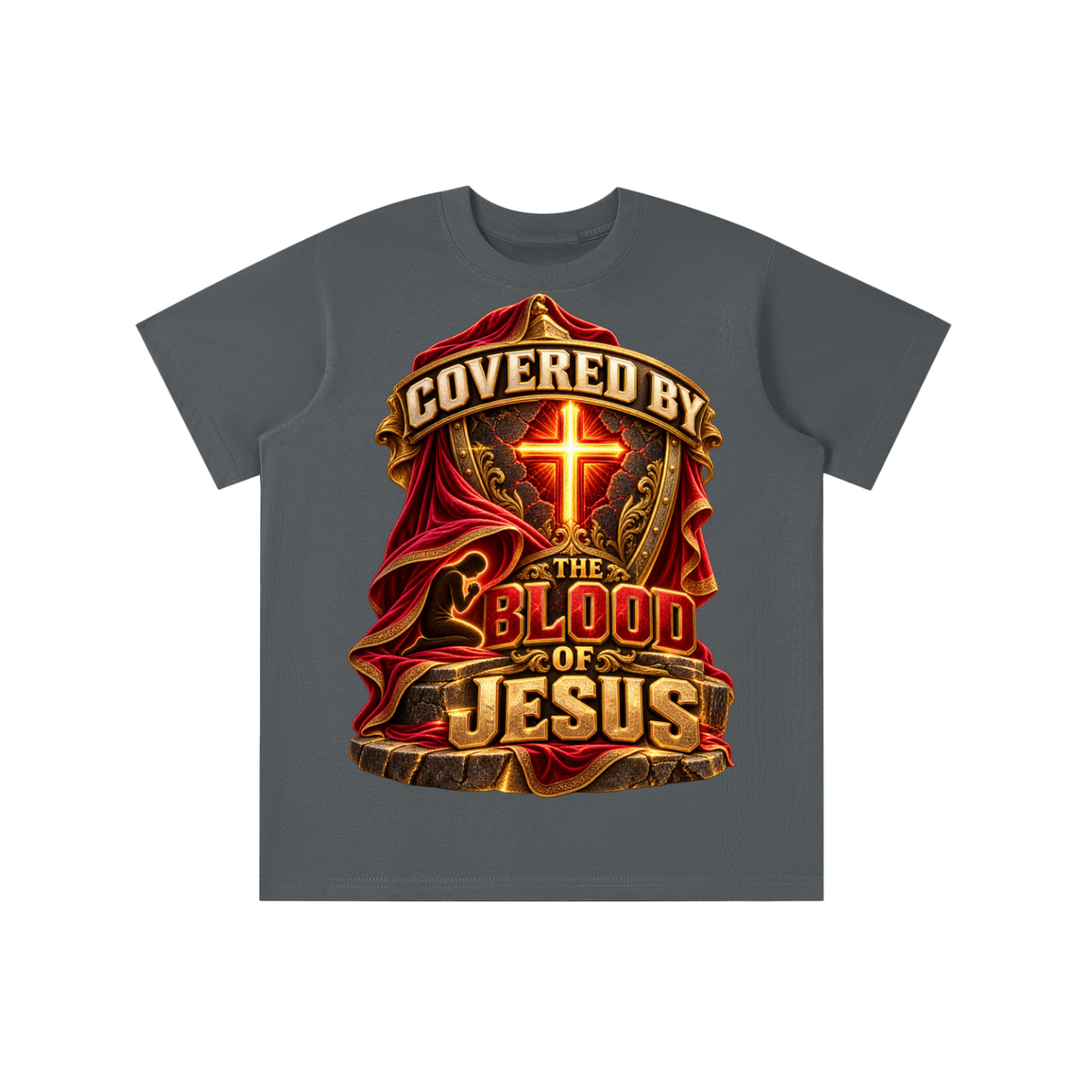 Walk by Faith™ Covered by the Blood of Jesus Graphic T-Shirt - Youth Unisex Tee