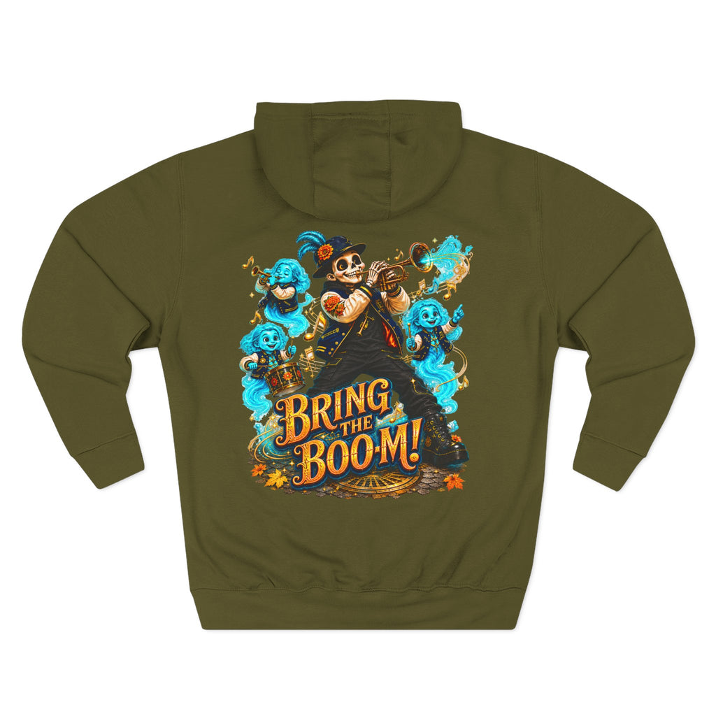 Brass, Boos & Good Vibes — Skeleton Brass Parade Halloween Hoodie | Adult Unisex