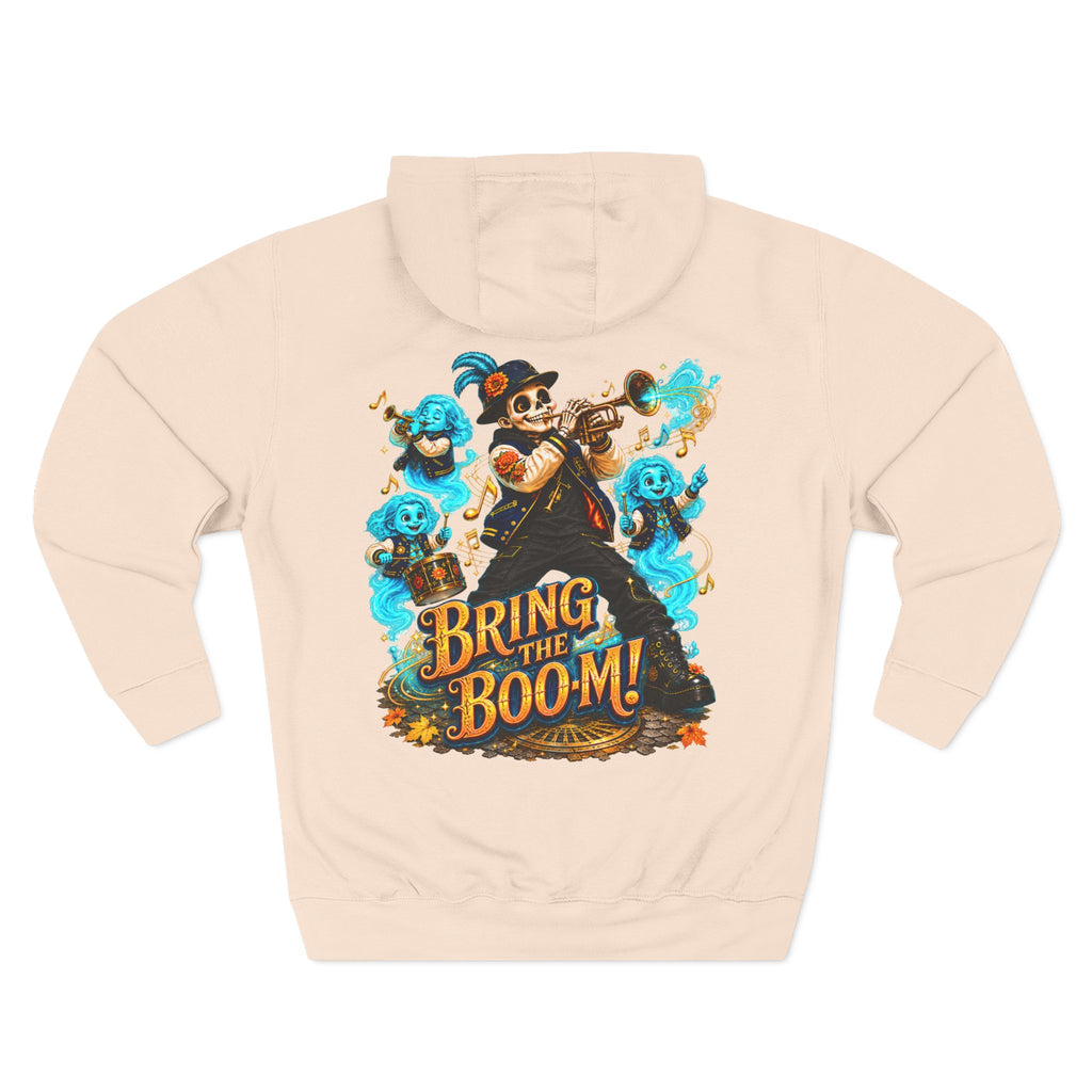 Brass, Boos & Good Vibes — Skeleton Brass Parade Halloween Hoodie | Adult Unisex