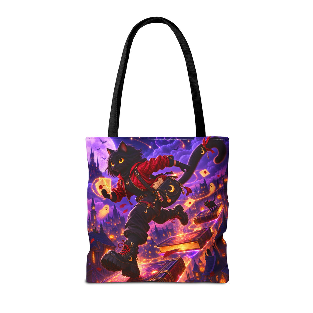 Halloween Tote Bag — Black Cat Spell Runner