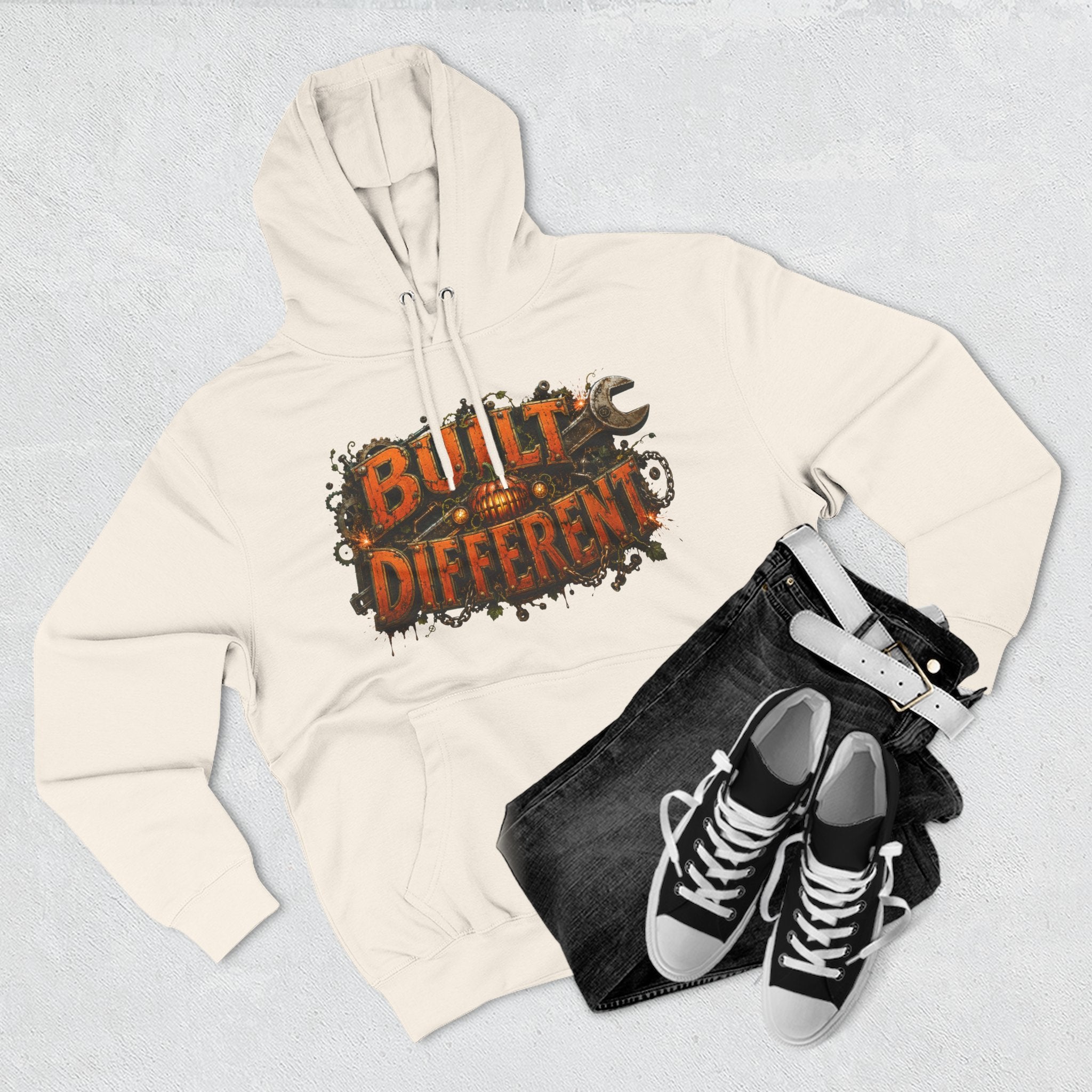 Built Different — Pumpkin Patch Mechanic Halloween Hoodie | Adult Unisex