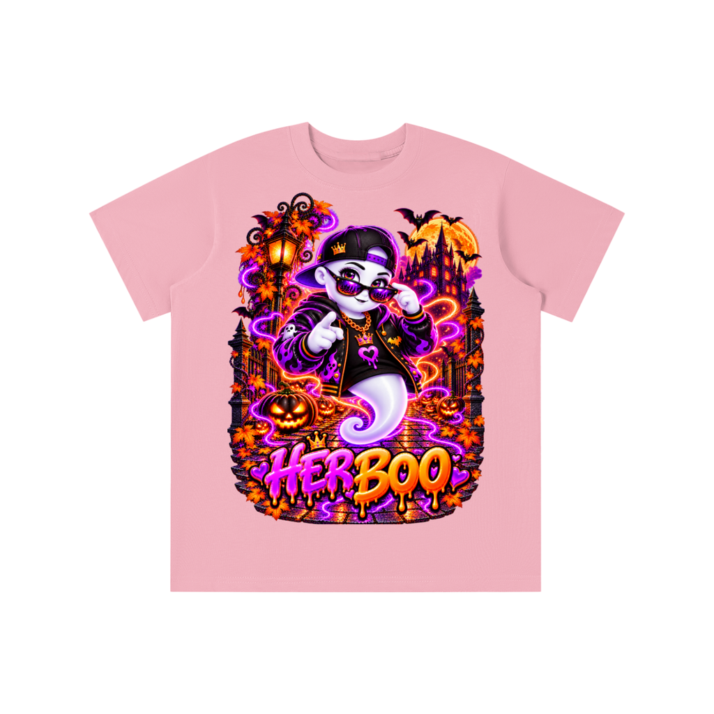 Halloween Her Boo Ghost Graphic T-Shirt - Youth Unisex Tee