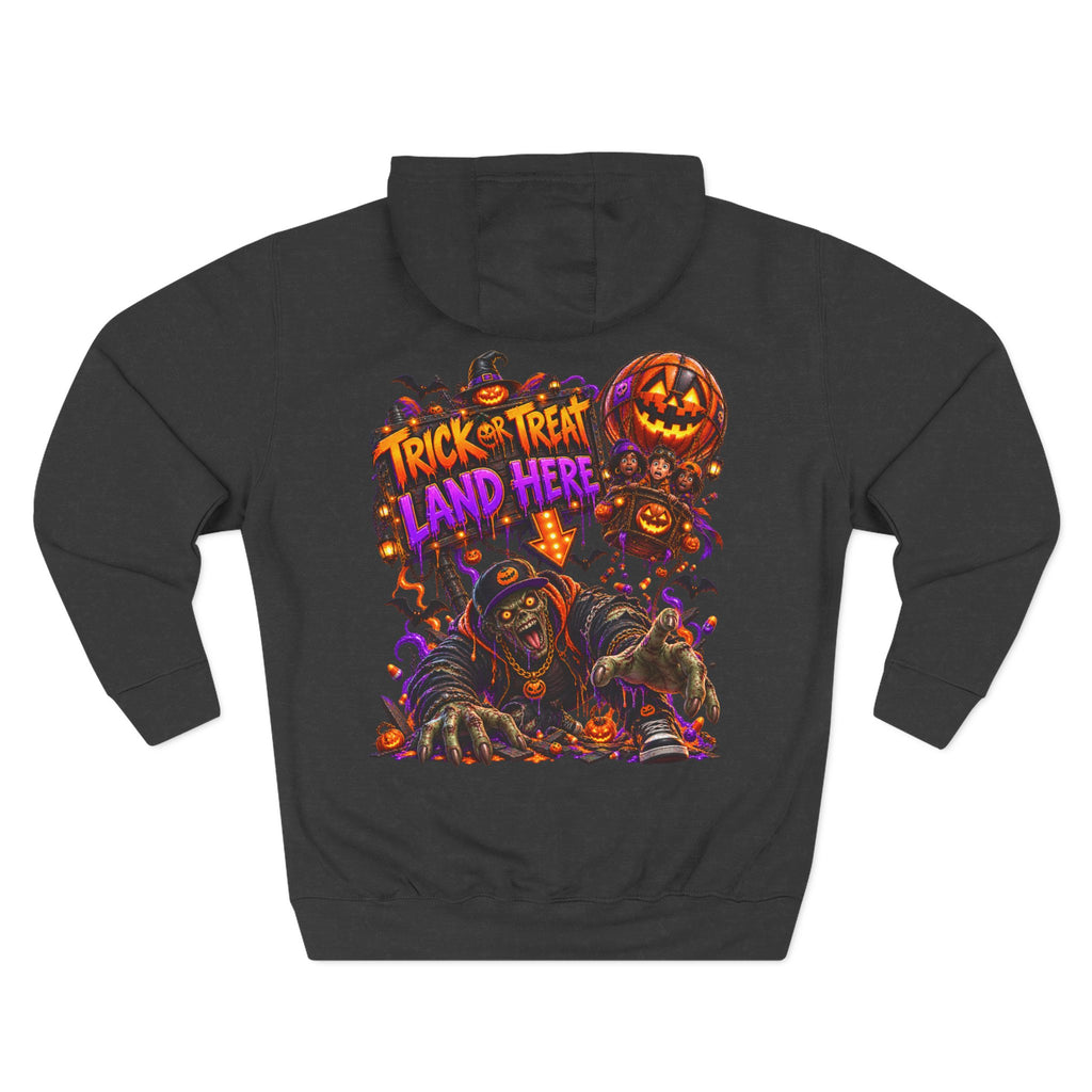 Wrong Place to Land — Candy Corn Sky Captain Halloween Hoodie | Adult Unisex
