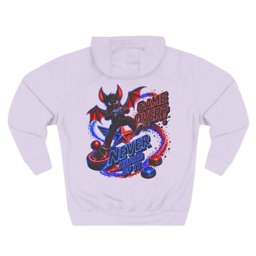 Game Over? Never Heard of It — Midnight Bat Arcade Halloween Hoodie | Adult Unisex
