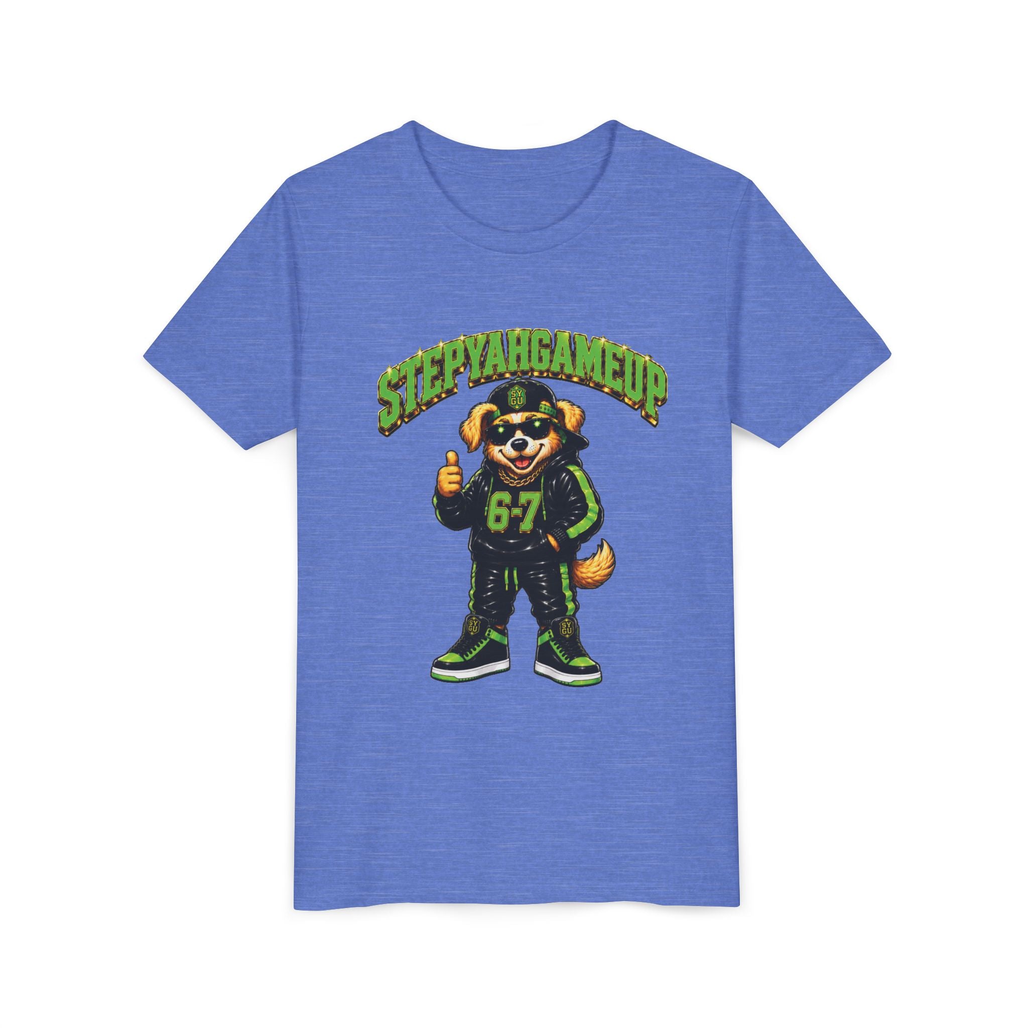 StepYahGameUp — SYGU Dog | 6-7 Green Edition | Unisex Youth Tee