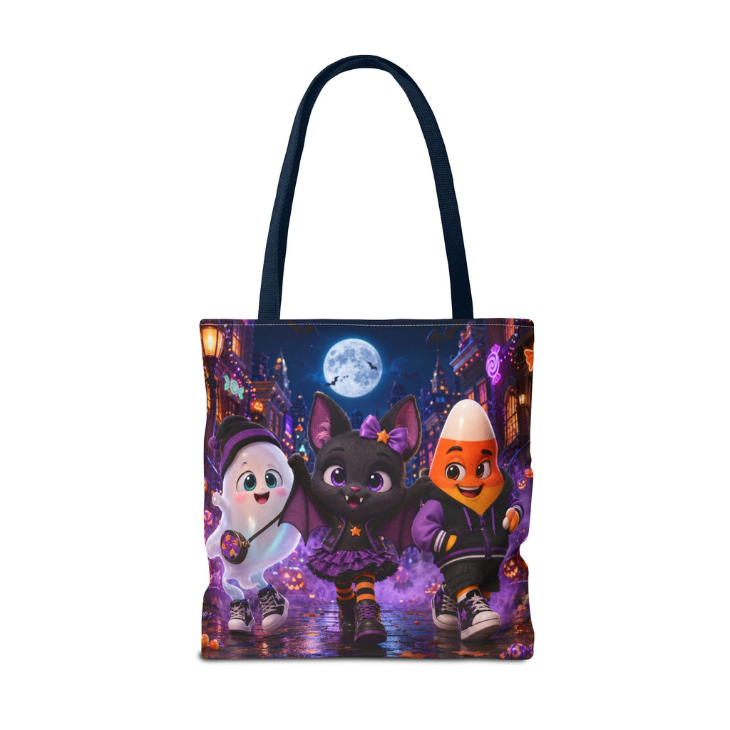Halloween Tote Bag — Candy Corn, Bat & Ghost Trick-or-Treat Trio