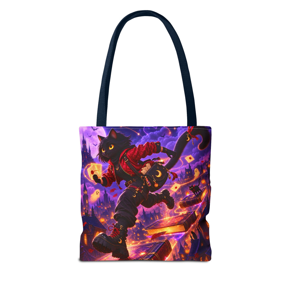 Halloween Tote Bag — Black Cat Spell Runner