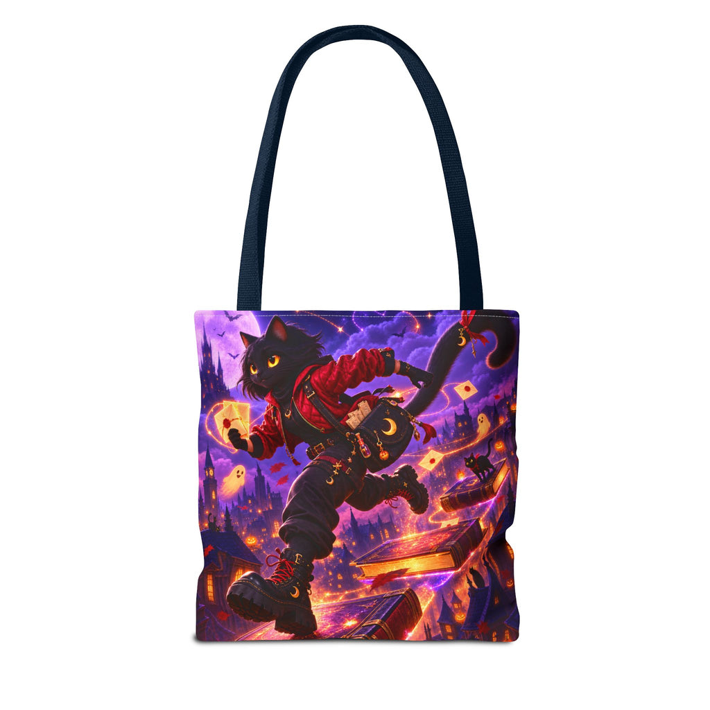 Halloween Tote Bag — Black Cat Spell Runner