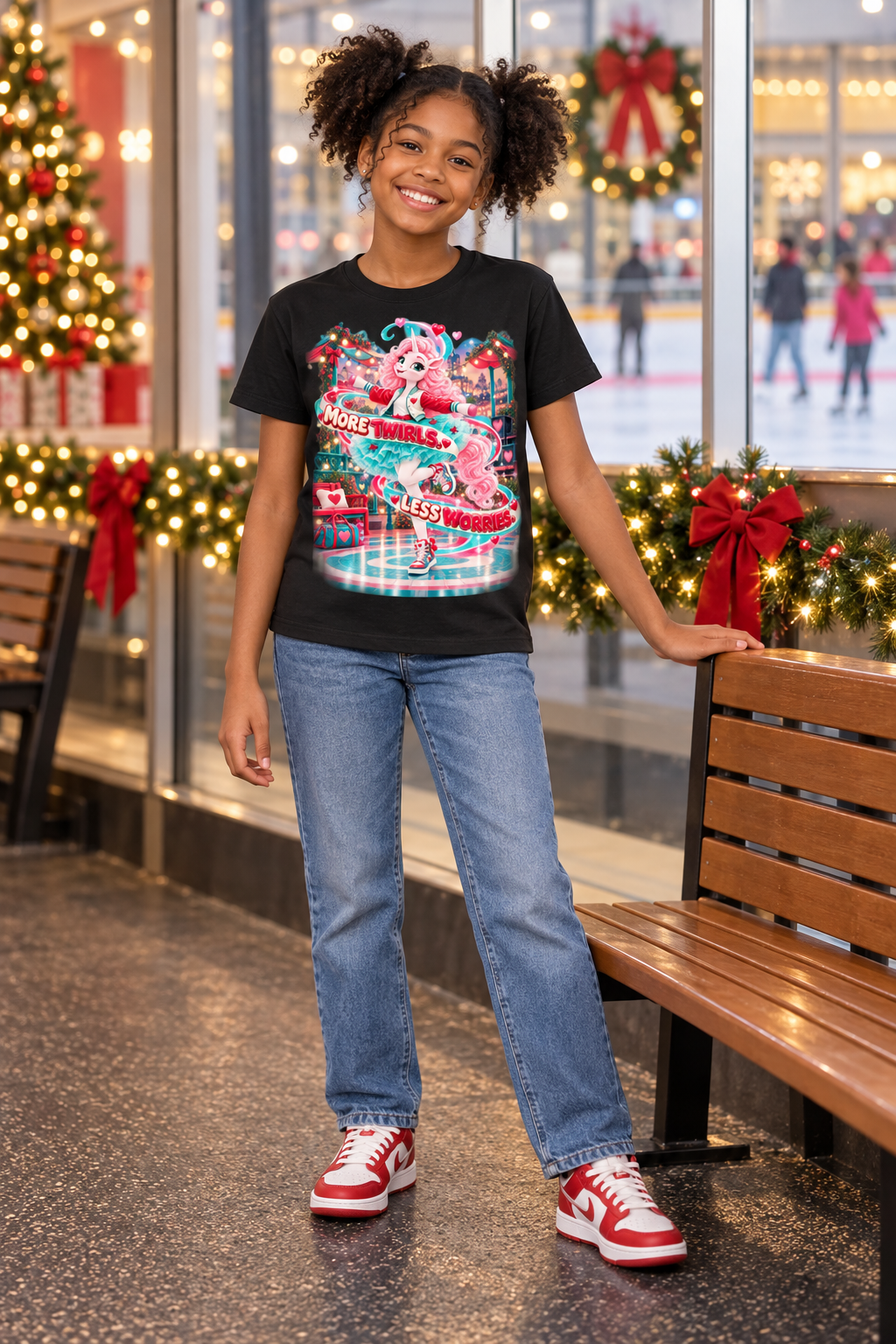 Umyrica Magical Collection™ More Twirls Less Worries Graphic T-Shirt - Youth Unisex Tee