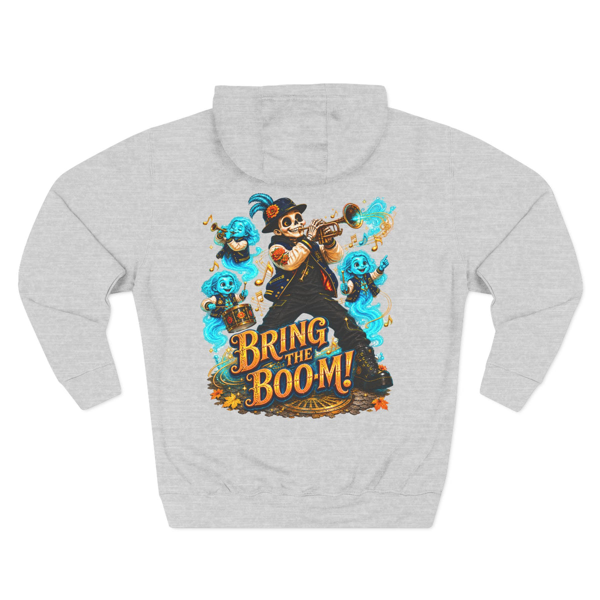 Brass, Boos & Good Vibes — Skeleton Brass Parade Halloween Hoodie | Adult Unisex
