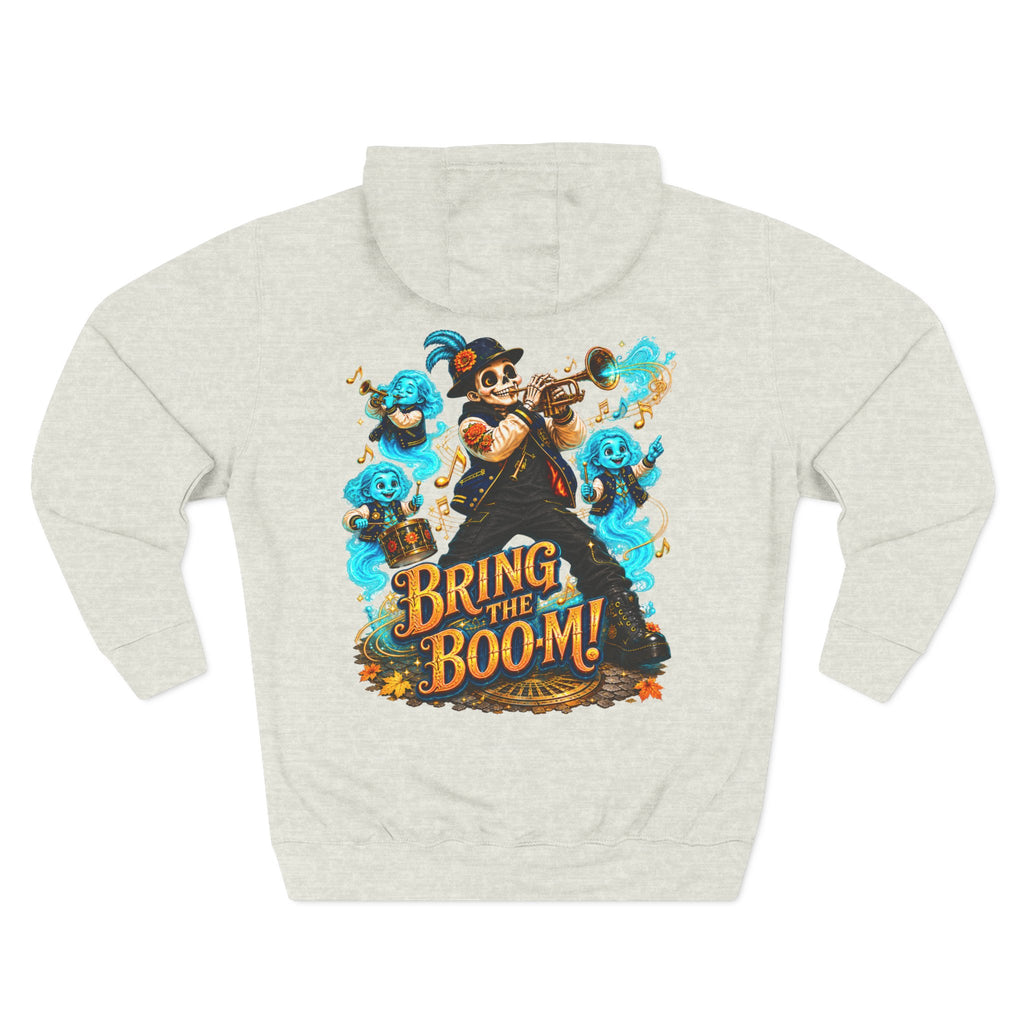 Brass, Boos & Good Vibes — Skeleton Brass Parade Halloween Hoodie | Adult Unisex