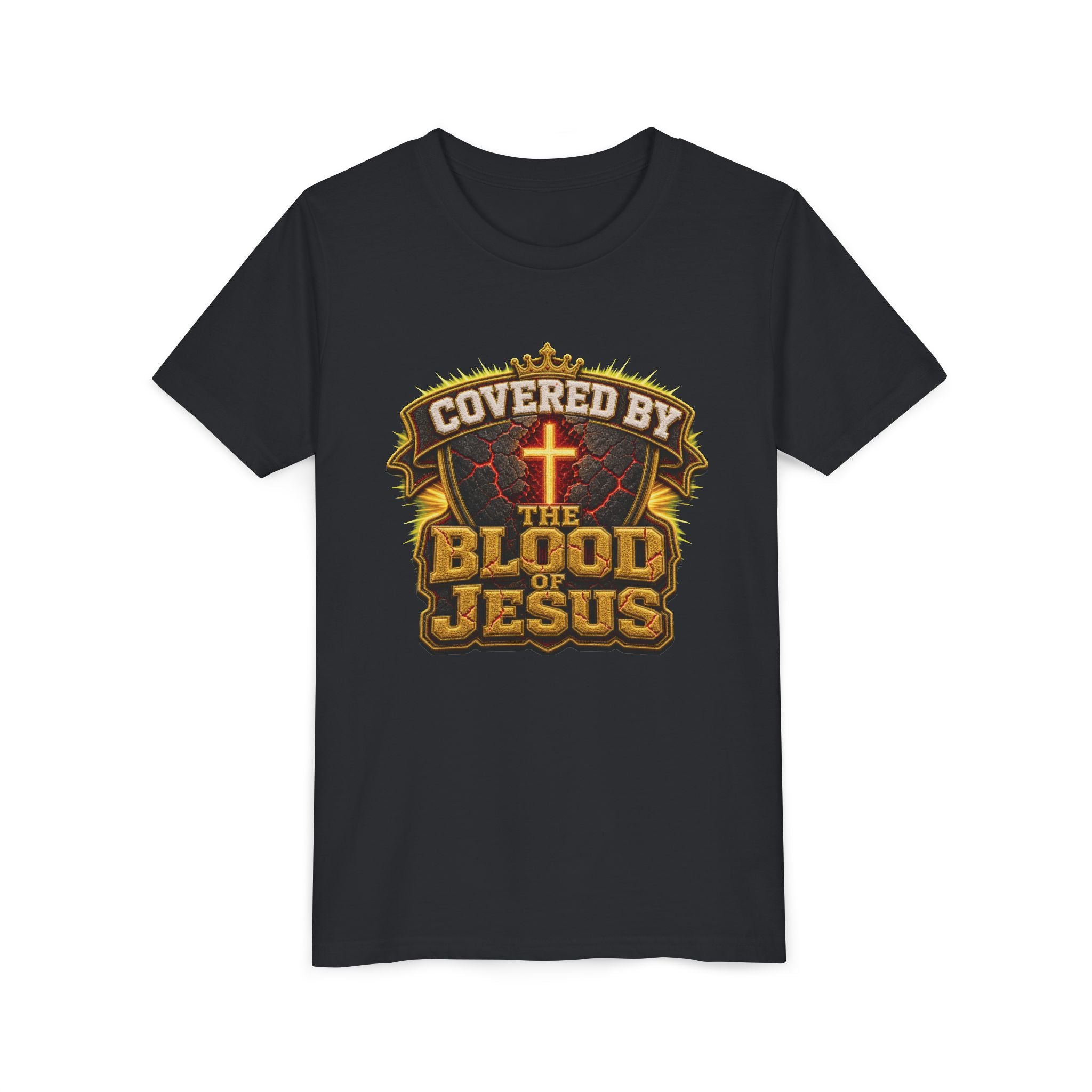 Walk By Faith ✝️ — Covered By The Blood Of Jesus | Unisex Youth Tee