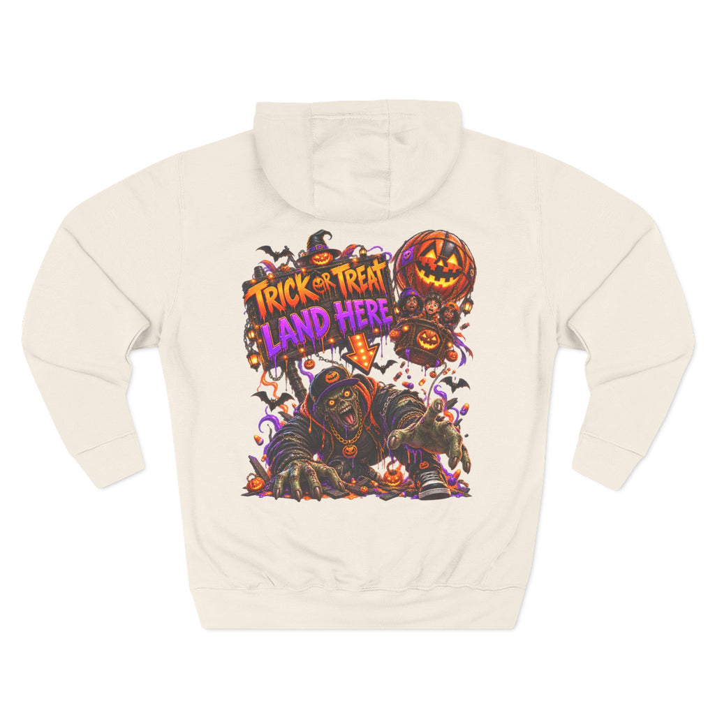 Wrong Place to Land — Candy Corn Sky Captain Halloween Hoodie | Adult Unisex