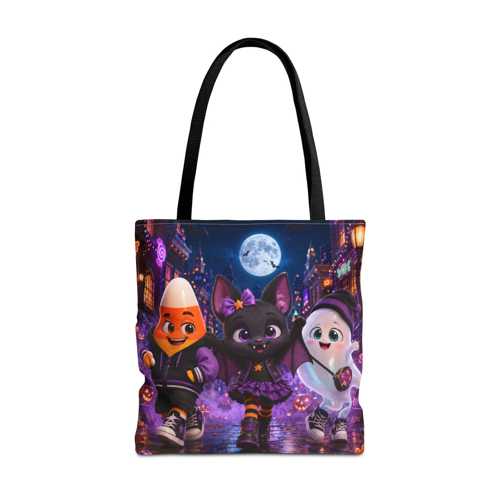 Halloween Tote Bag — Candy Corn, Bat & Ghost Trick-or-Treat Trio