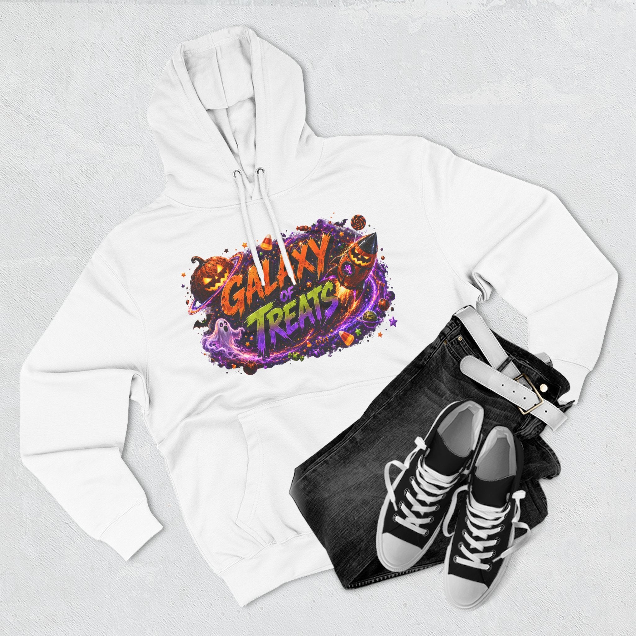 "Galaxy of Treats — Trick or Treat Galaxy Halloween Hoodie | Adult Unisex"