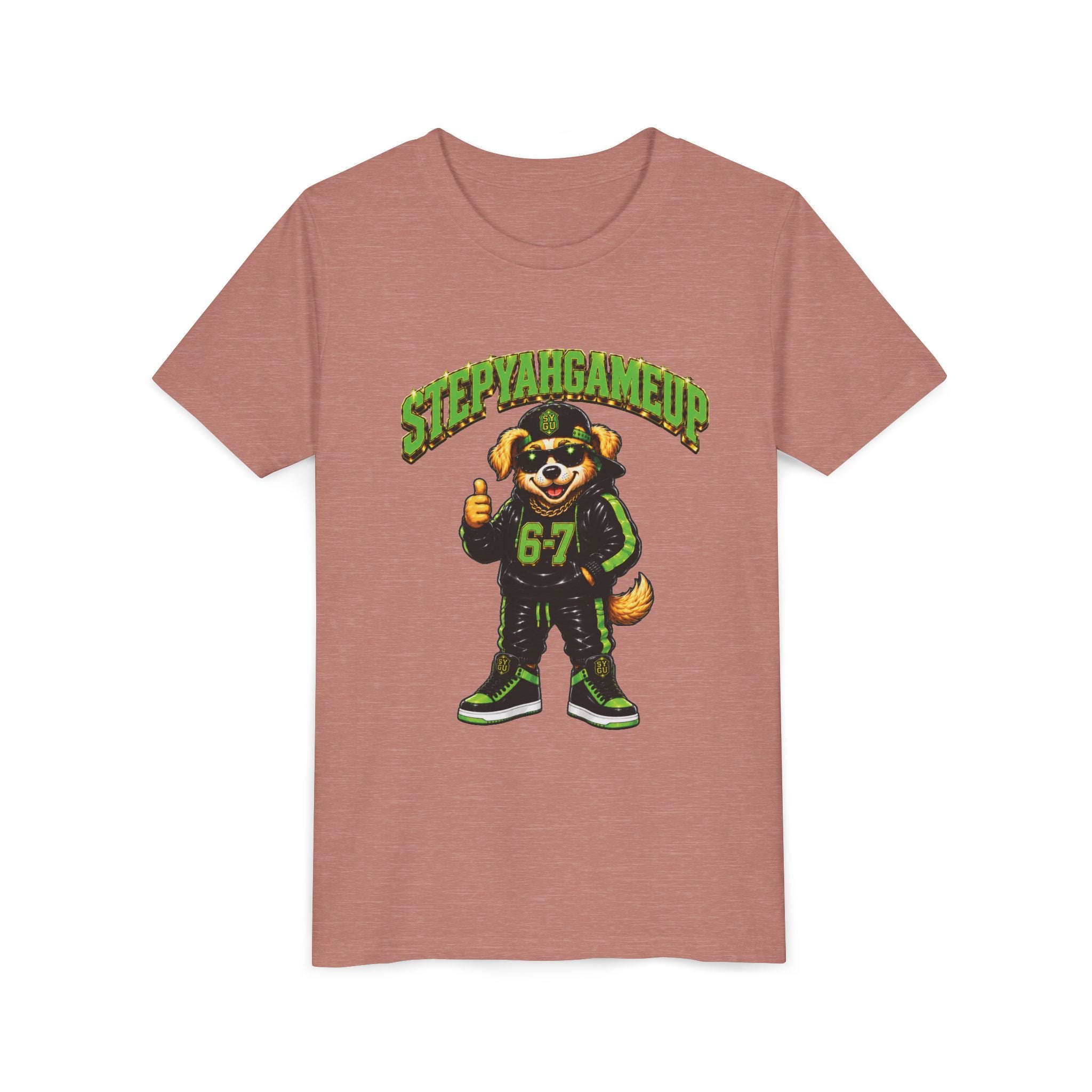 StepYahGameUp — SYGU Dog | 6-7 Green Edition | Unisex Youth Tee