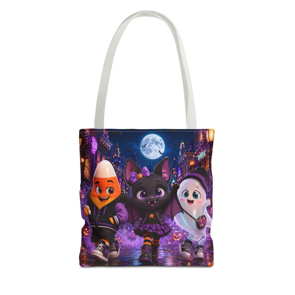 Halloween Tote Bag — Candy Corn, Bat & Ghost Trick-or-Treat Trio