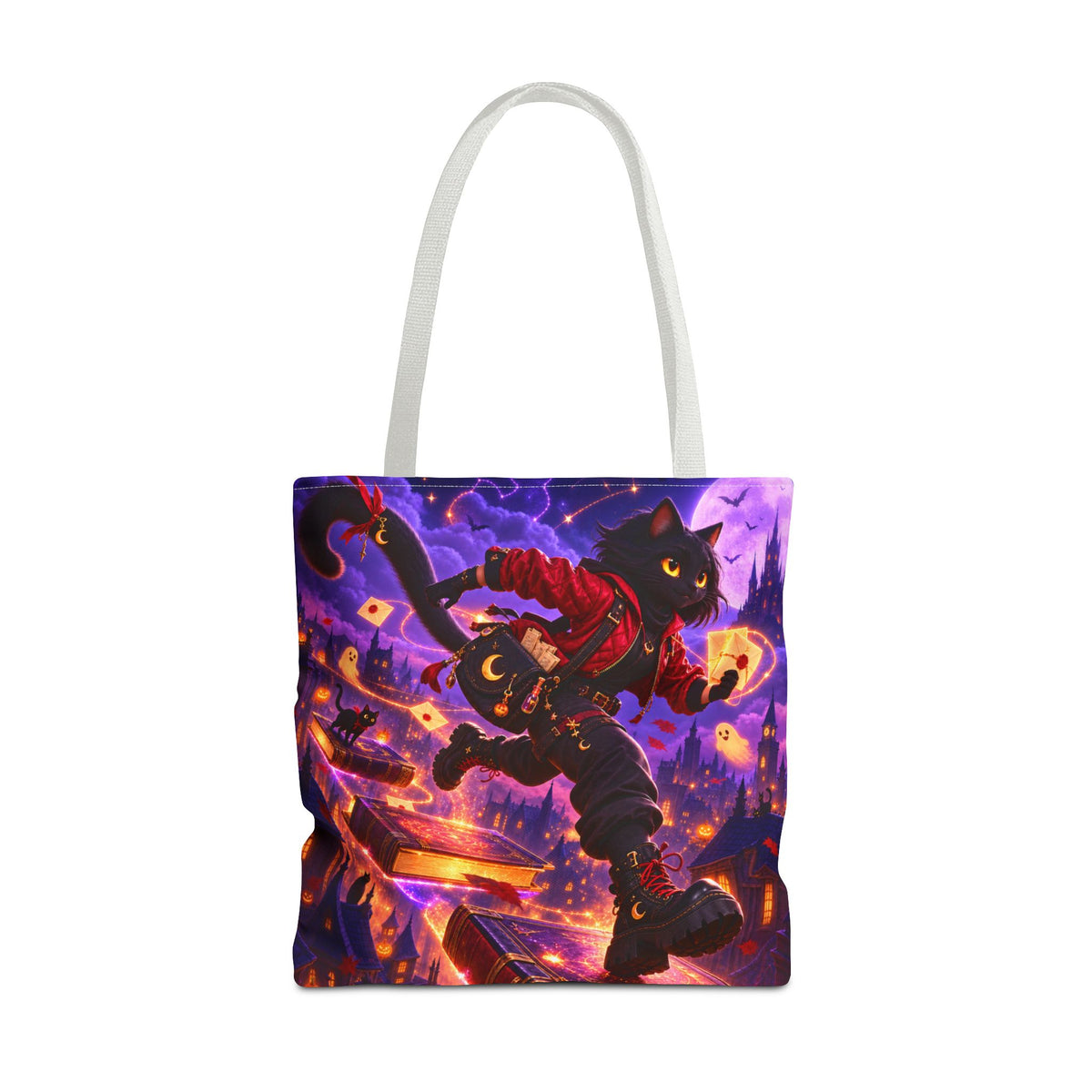 Halloween Tote Bag — Black Cat Spell Runner