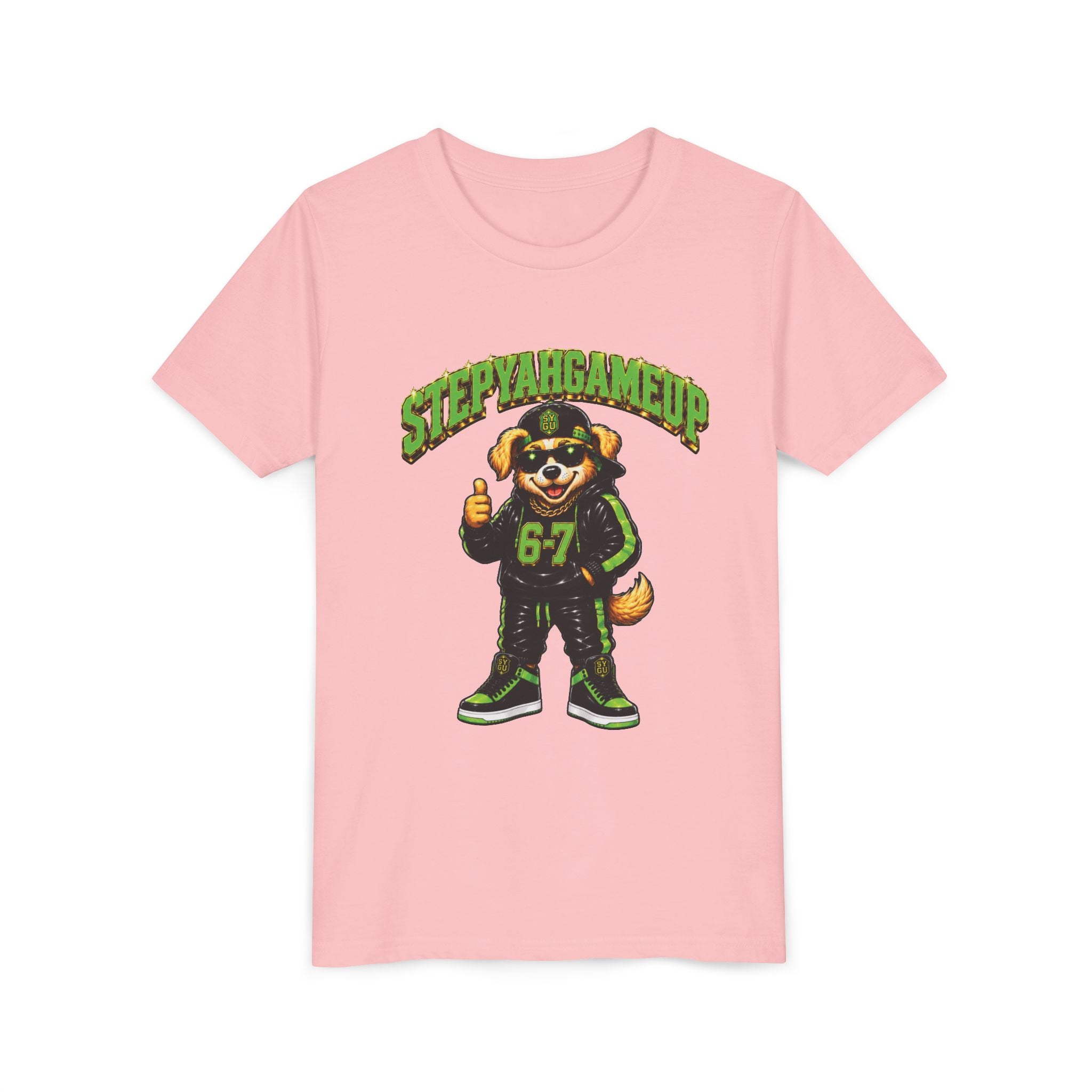 StepYahGameUp — SYGU Dog | 6-7 Green Edition | Unisex Youth Tee