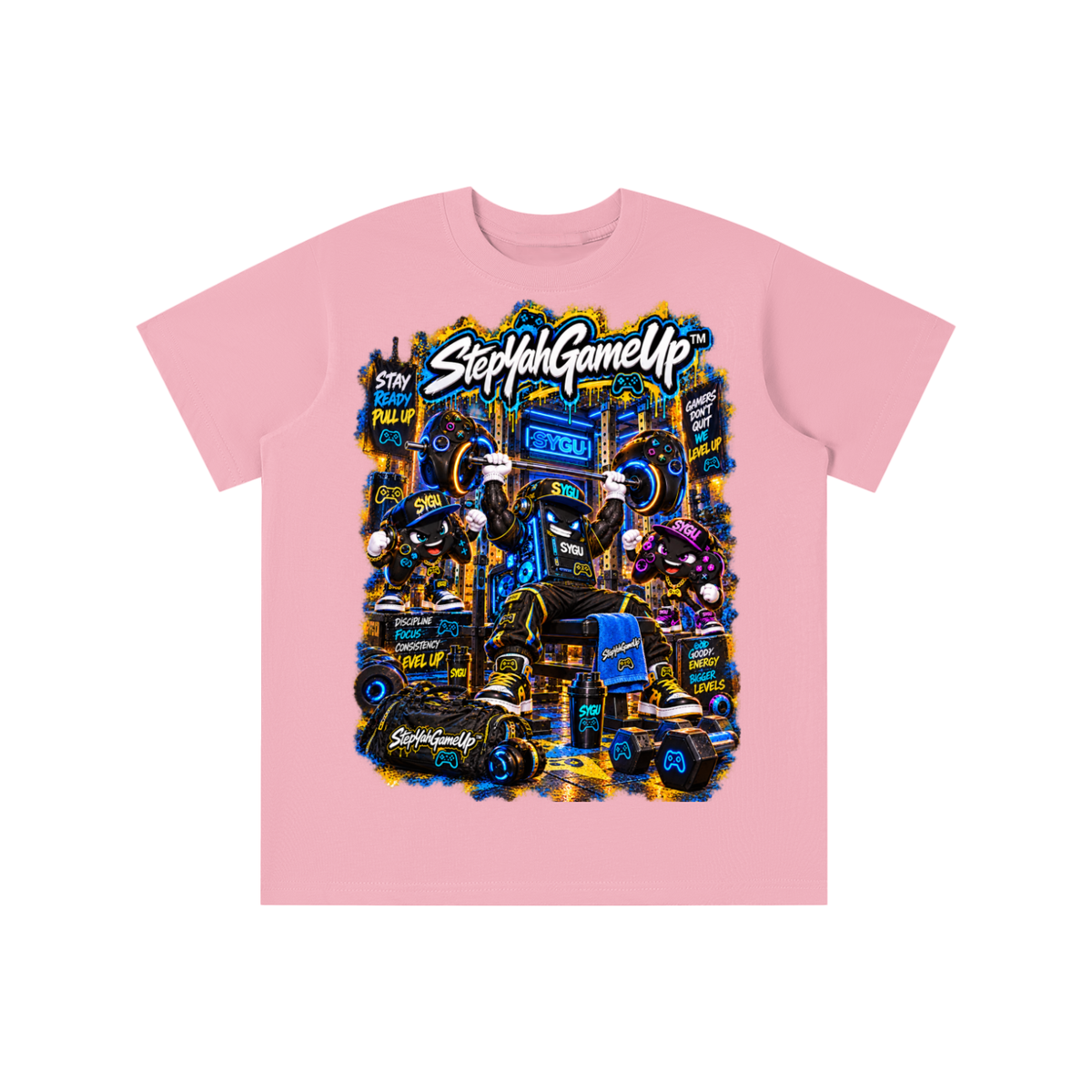 StepYahGameUp™ Stay Ready Pull Up Graphic T-Shirt - Youth Unisex Tee
