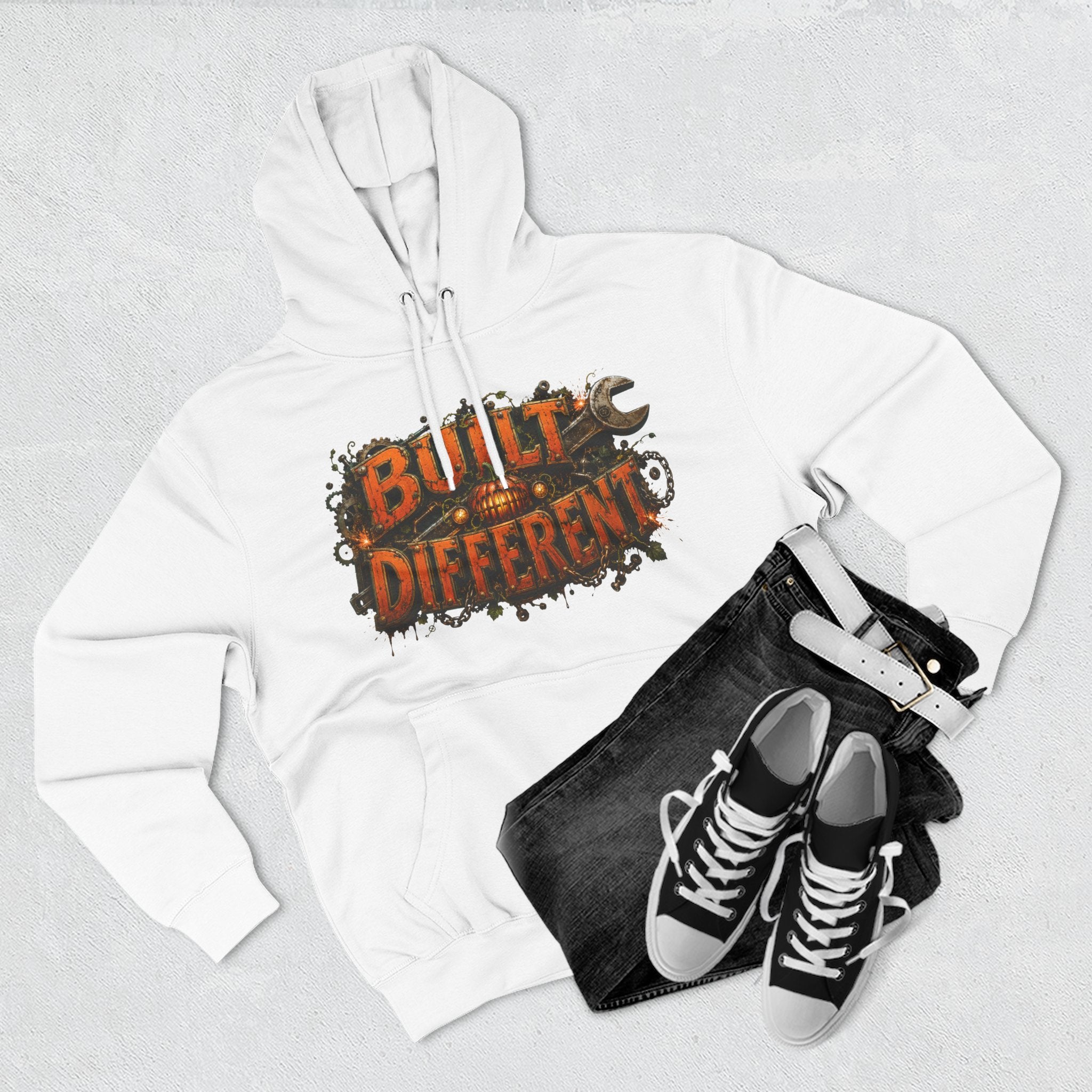 Built Different — Pumpkin Patch Mechanic Halloween Hoodie | Adult Unisex