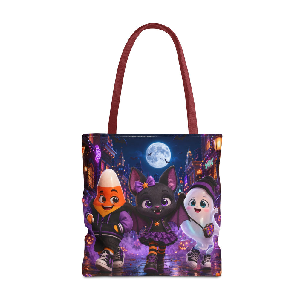 Halloween Tote Bag — Candy Corn, Bat & Ghost Trick-or-Treat Trio