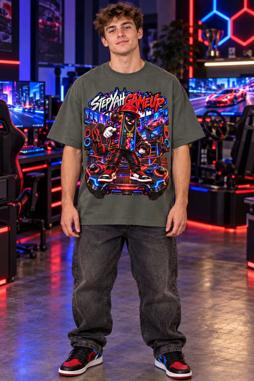 StepYahGameUp™ PC Tower Oversized Graphic T-Shirt - Unisex