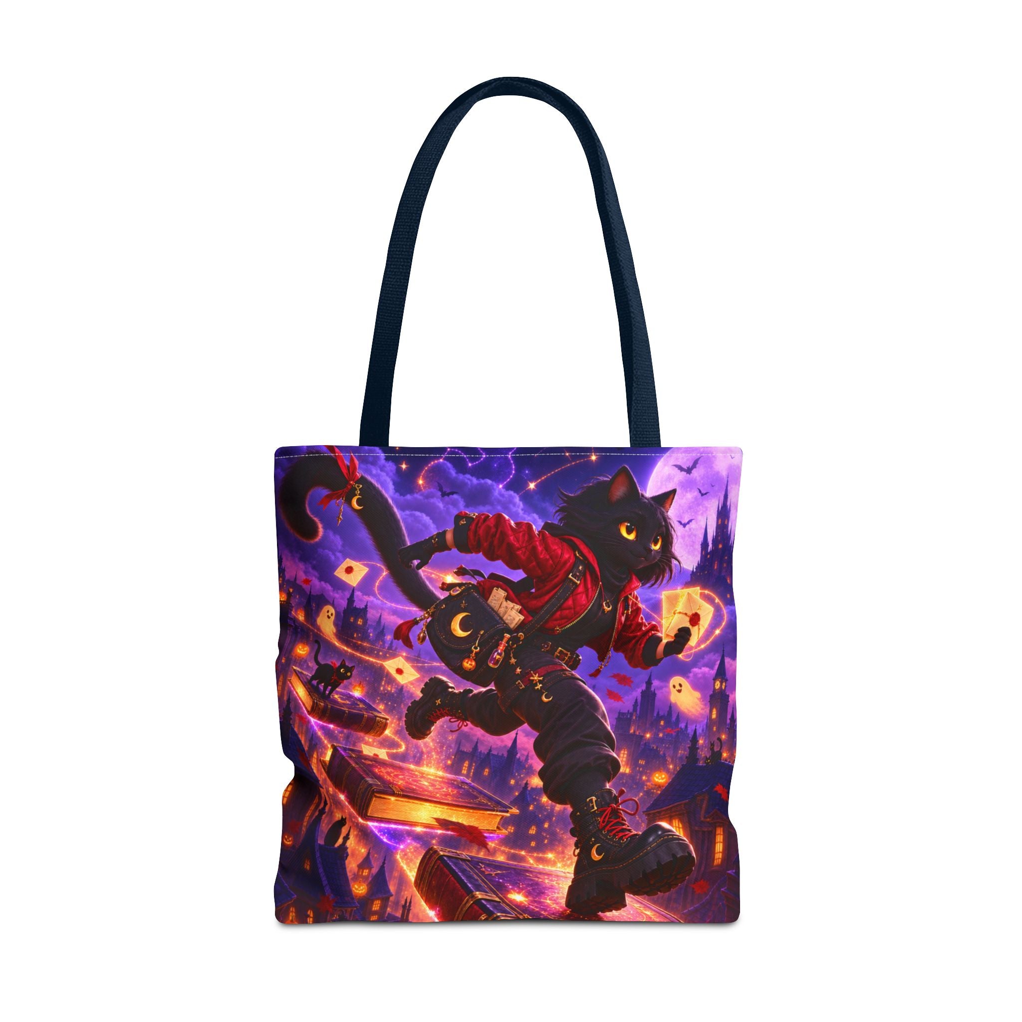Halloween Tote Bag — Black Cat Spell Runner