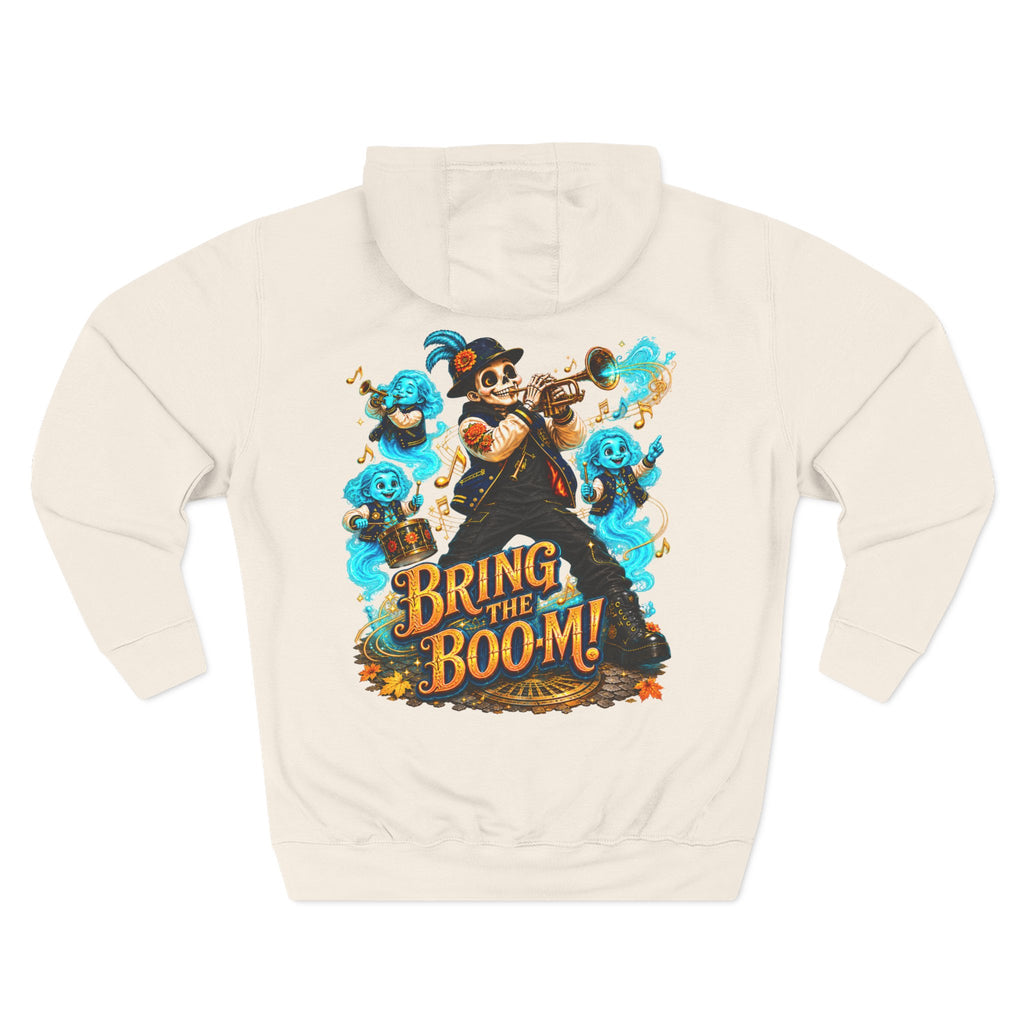 Brass, Boos & Good Vibes — Skeleton Brass Parade Halloween Hoodie | Adult Unisex