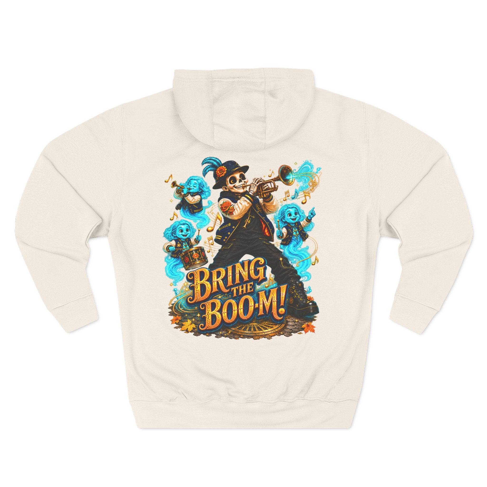 Brass, Boos & Good Vibes — Skeleton Brass Parade Halloween Hoodie | Adult Unisex