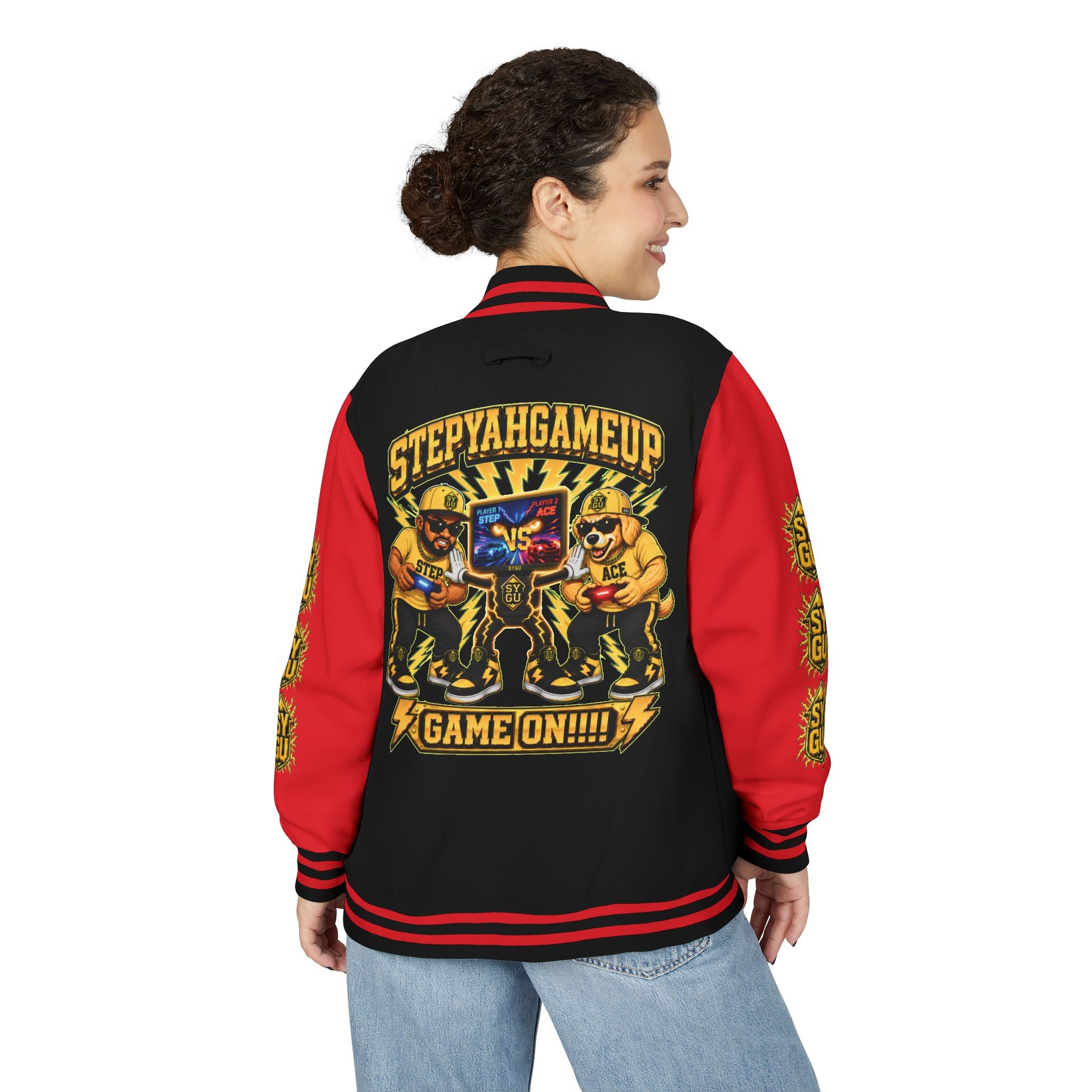 StepYahGameUp — Game On!!!! | Unisex Letterman Jacket