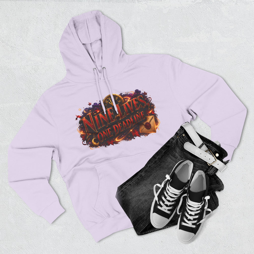 Nine Lives, One Deadline — Black Cat Spell Runner Halloween Hoodie | Adult Unisex