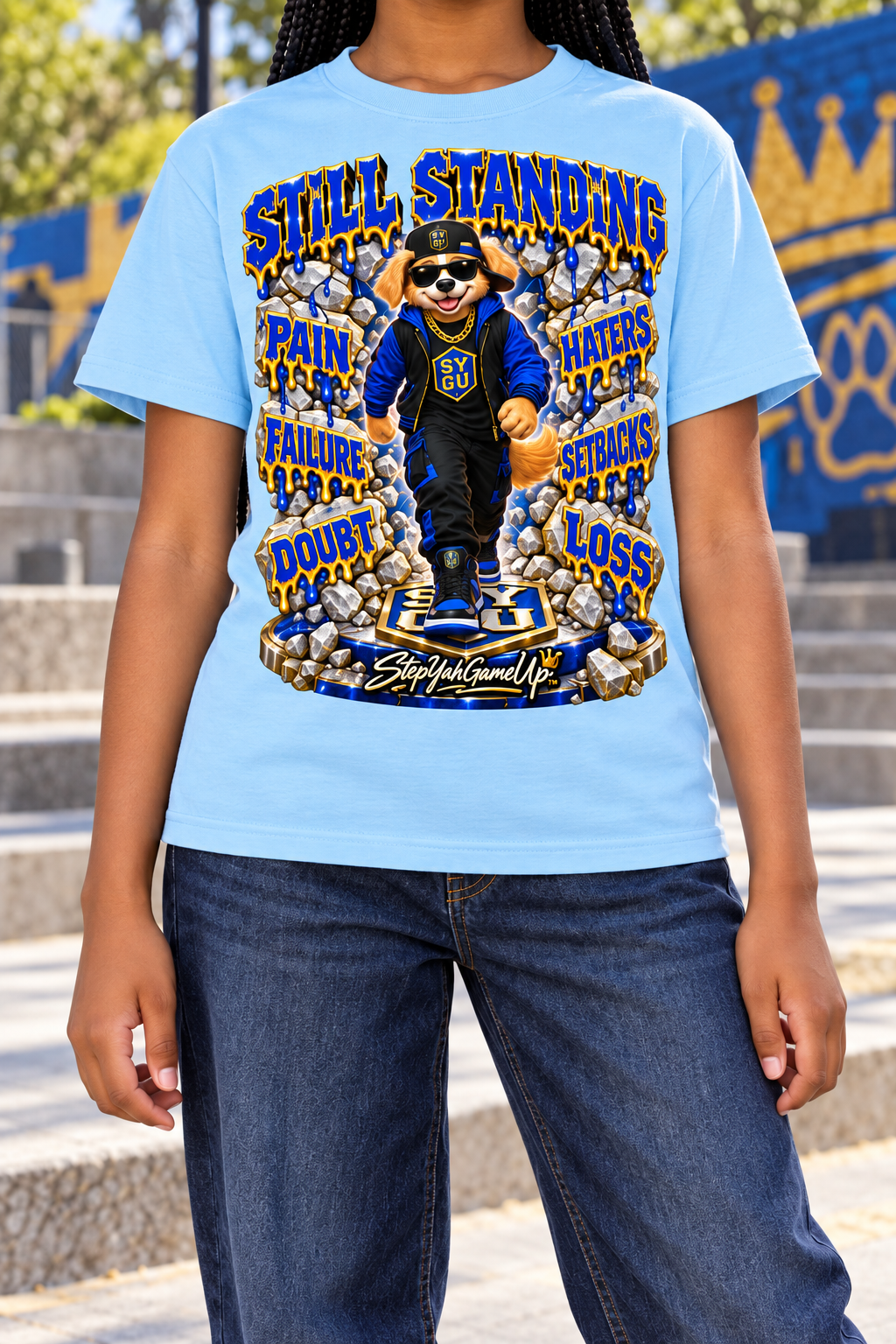 StepYahGameUp™ Still Standing Graphic T-Shirt - Youth Unisex Tee