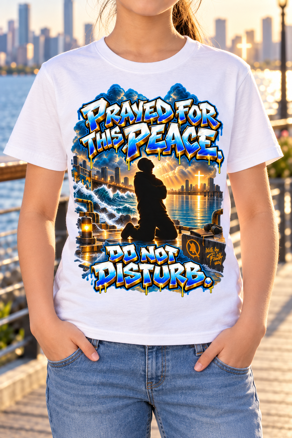 Walk by Faith™ Prayed for This Peace Graphic T-Shirt - Do Not Disturb - Youth Unisex Tee