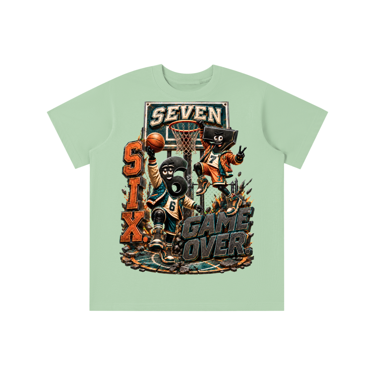 6-7 Street Mode™ Basketball Graphic T-Shirt - Game Over - Youth Unisex Tee