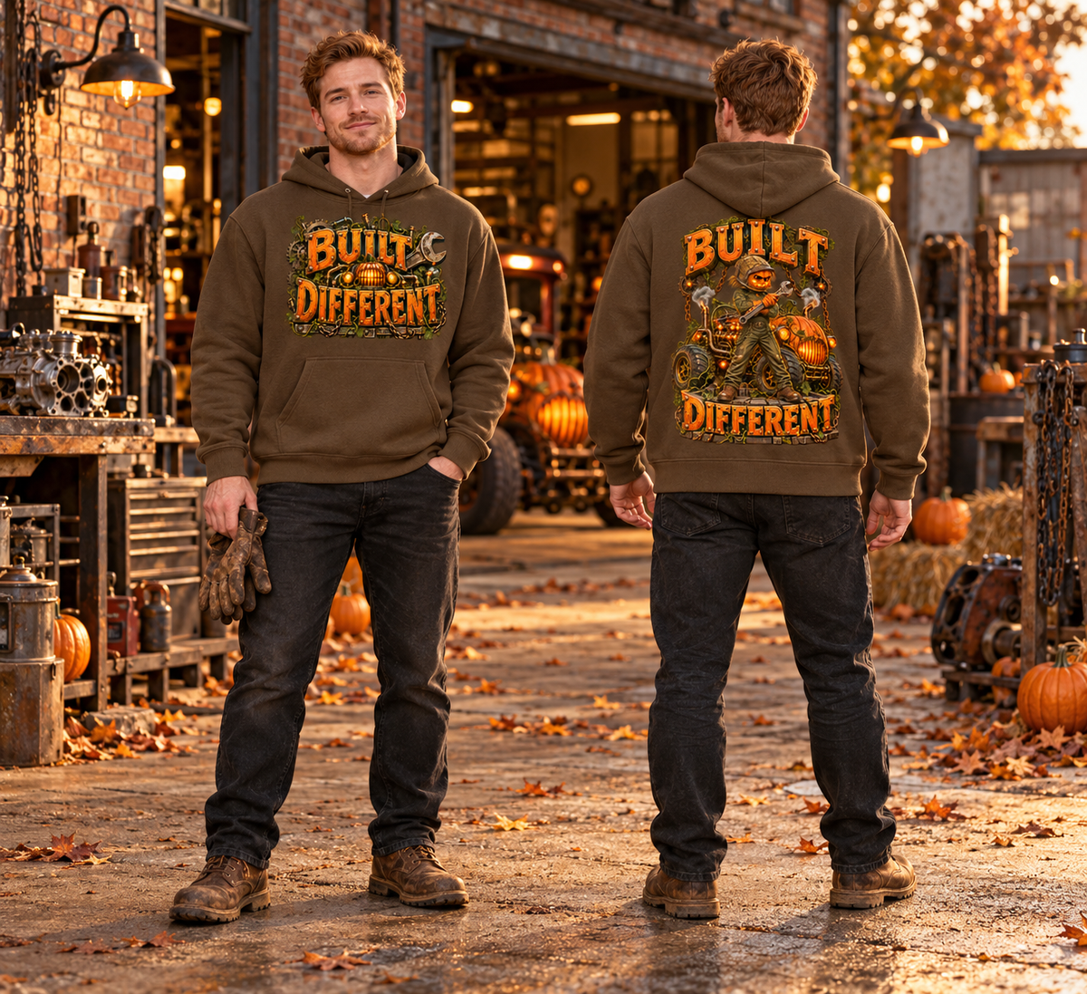 Halloween Built Different Front & Back Graphic Hoodie - Unisex
