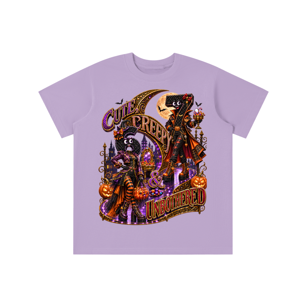 6-7 Street Mode™ Halloween Graphic T-Shirt - Cute, Creepy & Unbothered - Youth Unisex Tee