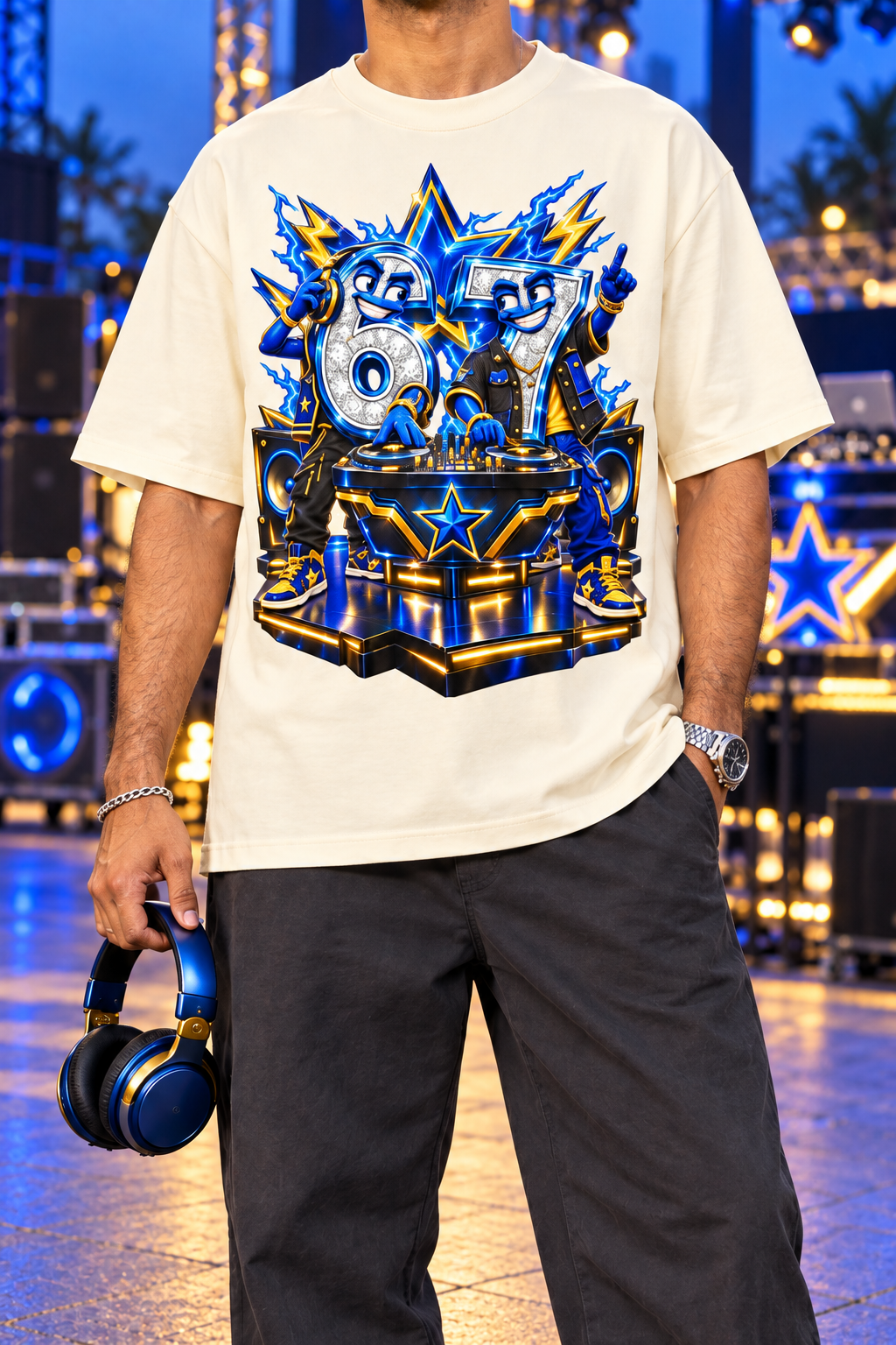 6-7 Street Mode™ Spin the Numbers Oversized Graphic T-Shirt - Unisex