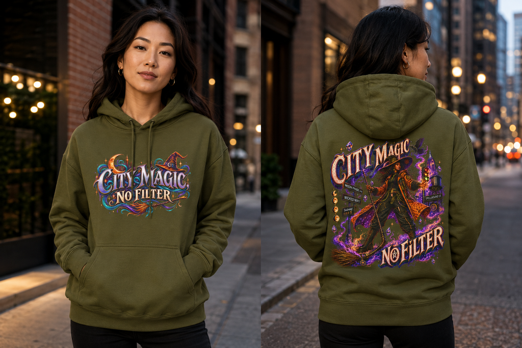 City Magic, No Filter — Urban Witch Halloween Hoodie | Adult Unisex